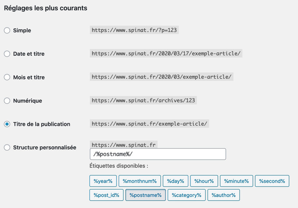 La meilleure structure de permalien pour votre SEO Wordpress 1